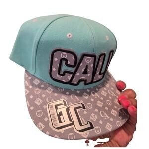 NEW GC Snapback CALI Baseball Cap / Aqua n Gray/ hat